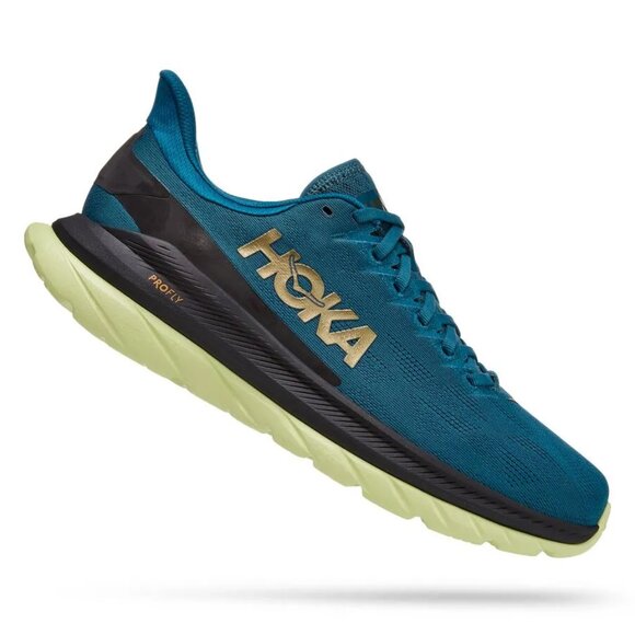 Hoka One One Men's Coral Blue Black Mach 4 Mesh Athletic Running Shoes Size 10D - Picture 1 of 13